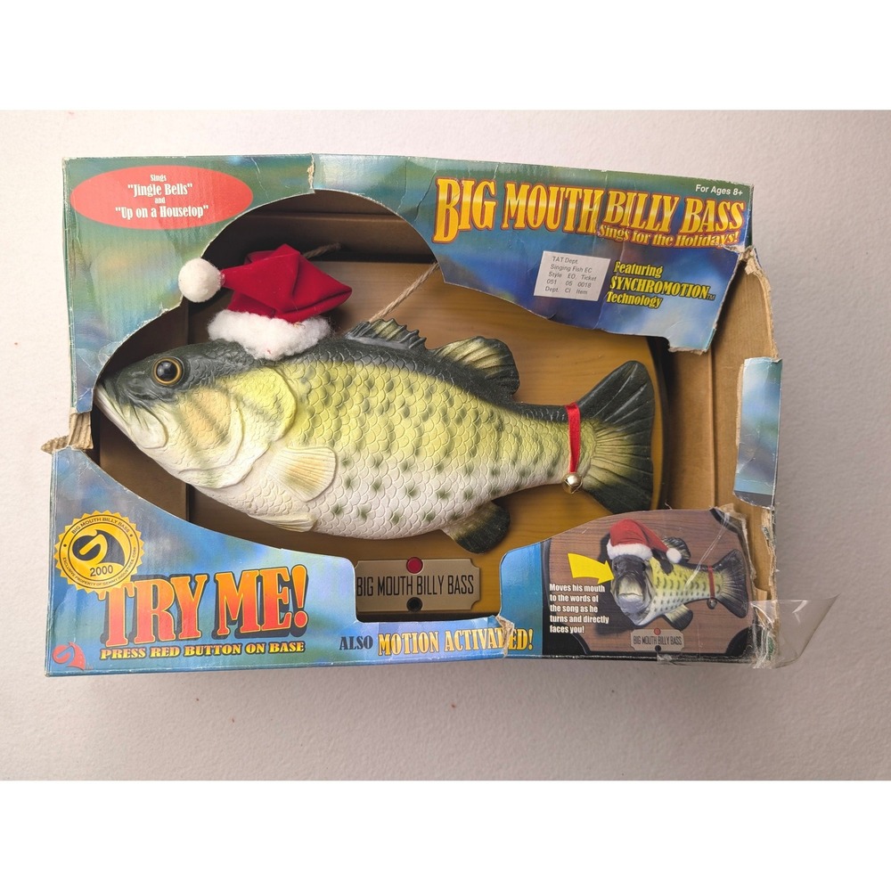 Big Mouth Billy Bass Sings for the Holidays Gemmy 2000 Christmas Singing Fish